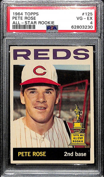 1964 Topps Pete Rose (2nd Year Card) All -Star Rookie #125 Graded PSA 4